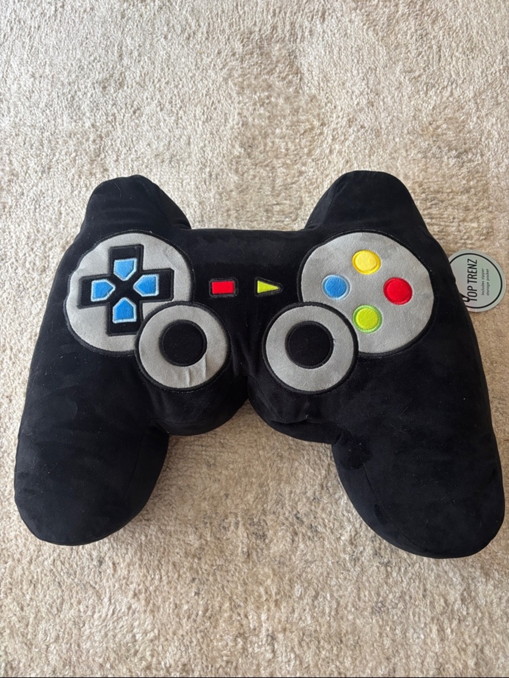 PlayStation Black Video Game Controller Plush Pillow